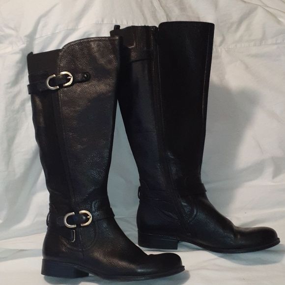 Naturalizer Josey Black Leather Boot Wide Shaft 6½‎ - Picture 2 of 15